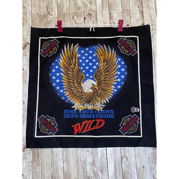 Harley-Davidson Eagle Bandana 100% Cotton Sink Your Claws Into Something Wild De - Picture 1 of 5